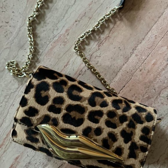 DVF Genuine Cowhide  Leather Mini Lip Bag Animal Removable Chain Shoulderstrap - Picture 1 of 16